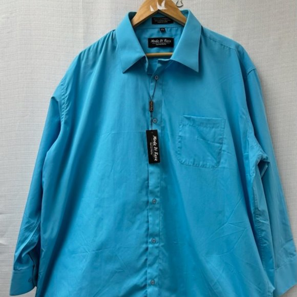 Moda Di Raza Men's Blue Dress Shirt NWT -18-1/2 - Picture 1 of 7